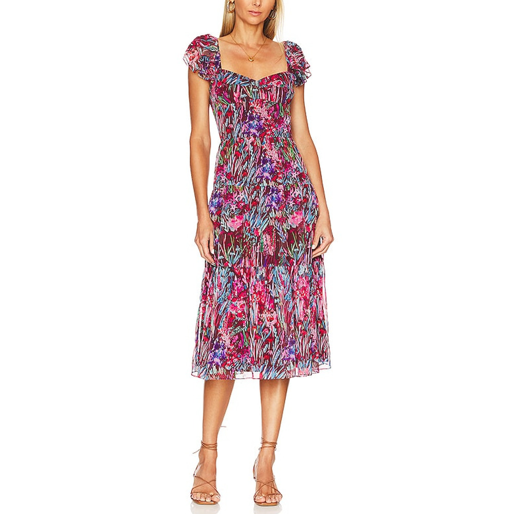 Amanda Uprichard 'Francia' Pink Midi Dress Size M